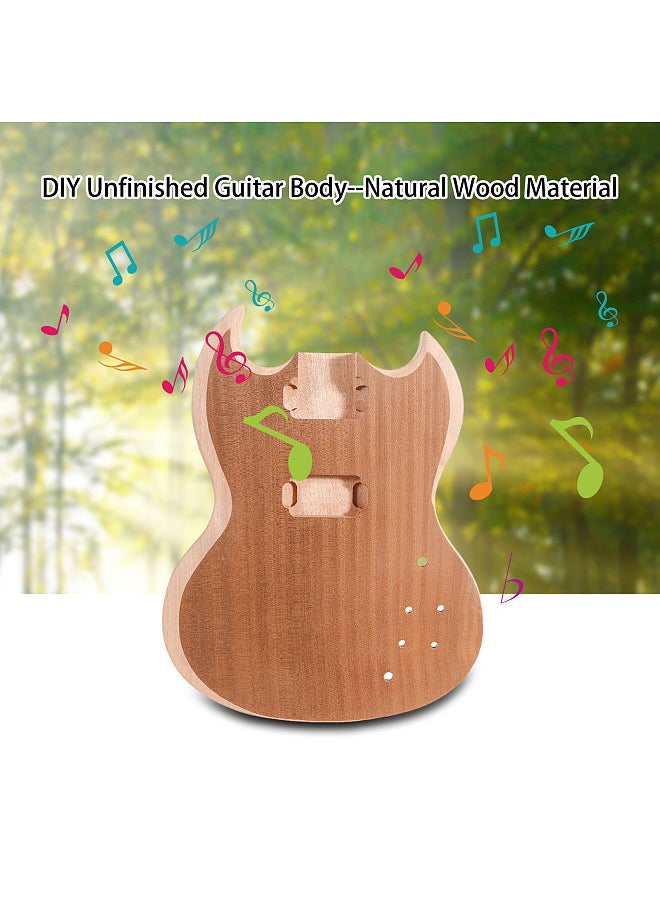 Generic DIY Electric Guitar Unfinished Body Guitar Barrel Blank Wooden Guitar Body Replacement Parts  - Image 3