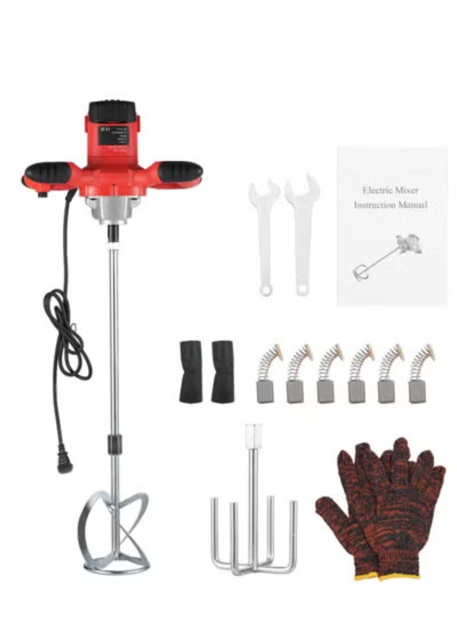  فيكتوال خلاطة أسمنت، خلاطة خرسانة كهربائية بقوة 2100 واط مع 6 سرعات، خلاطة طين يدوية للملاط والطلاء والجص والجص والطين الرقيق وأداة تحريك العلف - Image 1