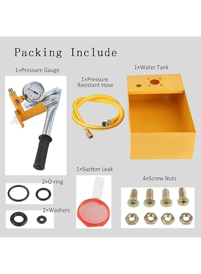 DL Hydraulic Pressure Test Pump, 2.5Mpa 25KG Manual Hydraulic Water Pressure Test Pump, Pipeline Tester Tool for a Variety of Pressure Vessels, Pipes, Valves and Other Pressure Test, 13ml / Time - Image 4