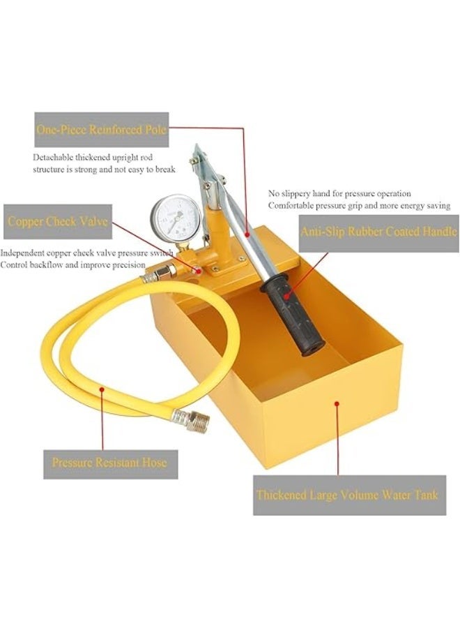 DL Hydraulic Pressure Test Pump, 2.5Mpa 25KG Manual Hydraulic Water Pressure Test Pump, Pipeline Tester Tool for a Variety of Pressure Vessels, Pipes, Valves and Other Pressure Test, 13ml / Time - Image 5
