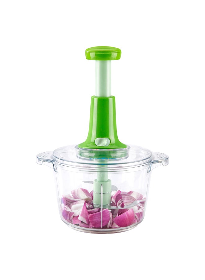 AL SANIDI - Vegetables and fruit slicer, Manual Vegetables slicer, Green, Size 19*30.5 Cm capacity 2 L - Image 1
