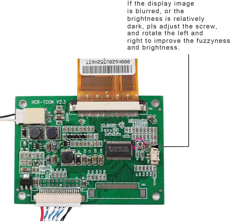 VSDISPLAY 7" 7 inch 800×600 4:3 CLAA070MA0ACW LCD Screen TFT Monitor and LCD Controller Board 60 pin - Image 5