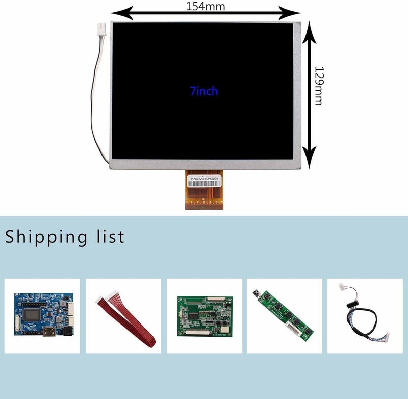 VSDISPLAY 7" 7 inch 800×600 4:3 CLAA070MA0ACW LCD Screen TFT Monitor and LCD Controller Board 60 pin - Image 2