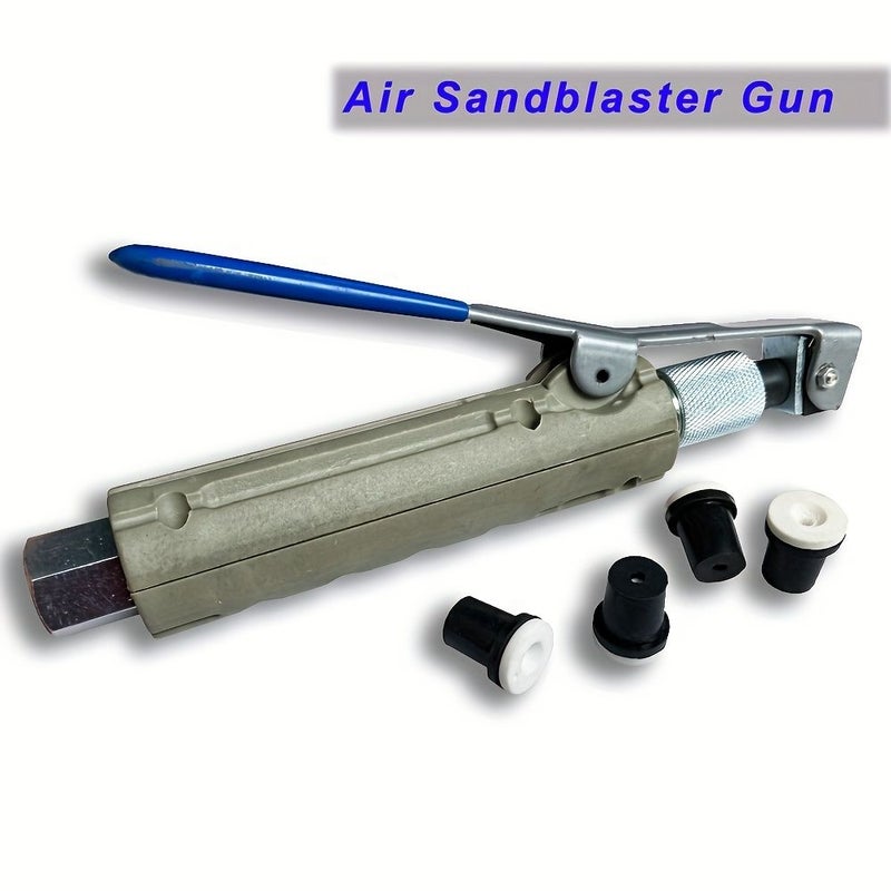 Air Sandblaster Gun with 4 Tips Straight Grip Sand Blasting Tool - Image 1