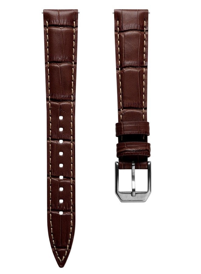 WatchGecko Carolina Gator Genuine Leather Watch Strap, Alligator-Embossed Calf Leather, Padded Design with Quick-Release Spring Bars, Multiple Colours, 20mm, 22mm, 22mm, Leather - Image 1