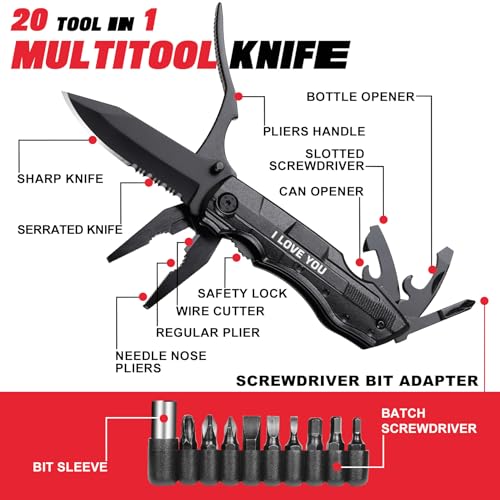 ZAVIT Gifts for Boyfriend Husband Him, Multitool Knife“I LOVE YOU”, Valentines Day Unique Gifts, Tools Gadgets Gifts for Him, Christmas Stocking Stuffers, Anniversary, Birthday Gift Ideas for Husband - Image 2