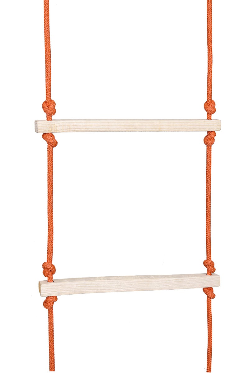 Sprointal Kids Rope Ladder | 8-Step Wooden Climbing Ladder | Orange | 7.5ft | Ages 4-10 - Image 5