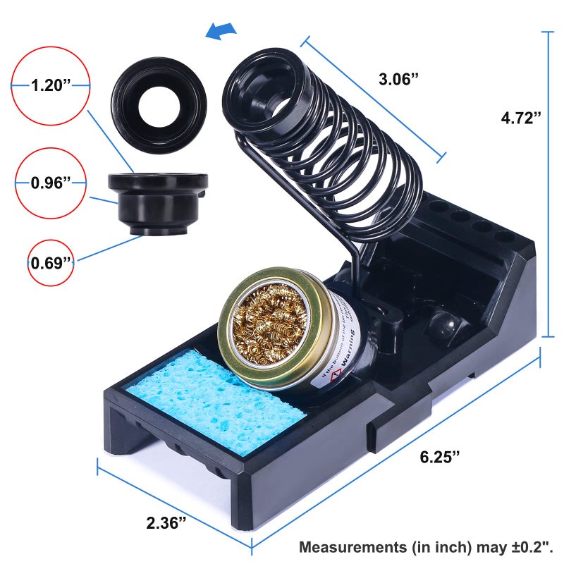 YIHUA X-4 Premium Soldering Iron Holder with Brass Wool, Cleaning Sponge and Solder Tip Slots - Image 2