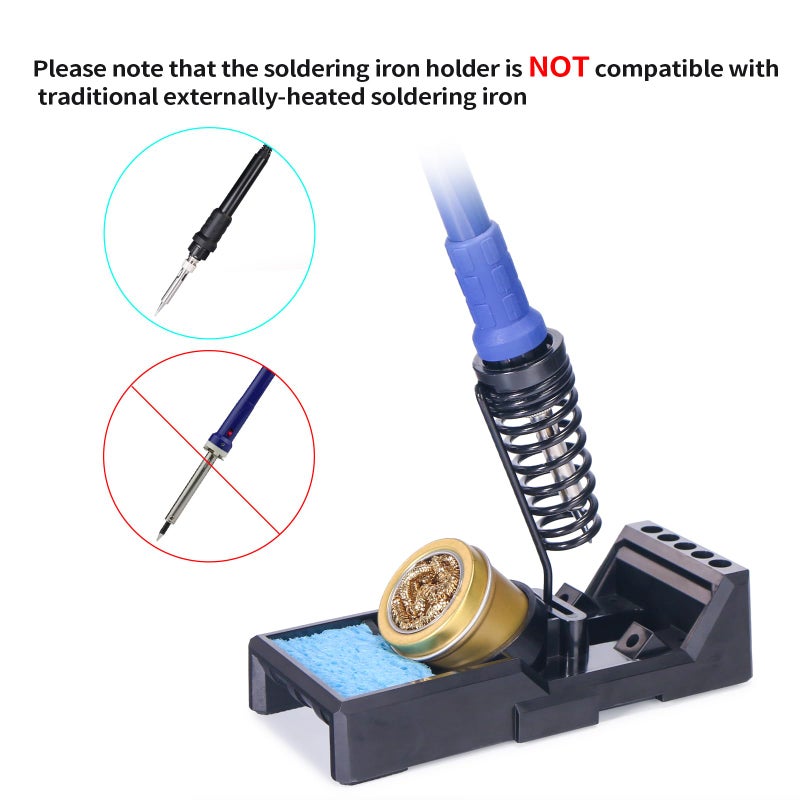 YIHUA X-4 Premium Soldering Iron Holder with Brass Wool, Cleaning Sponge and Solder Tip Slots - Image 4