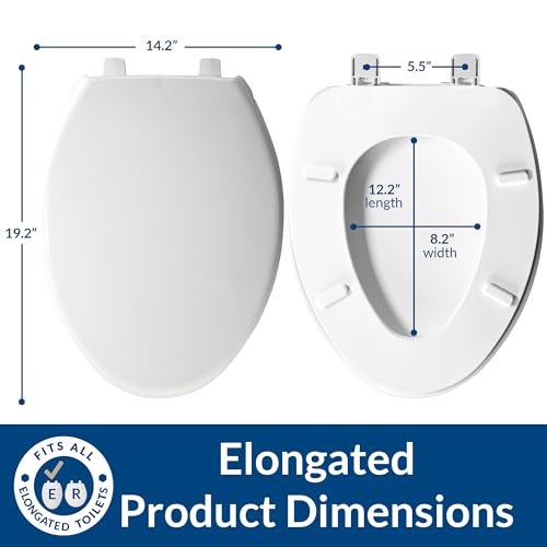 BEMIS 1900 Commercial Heavy Duty Closed Front Toilet Seat with Cover, Industrial Slow Close Seat, Made in USA, Elongated, White - Image 4