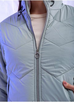 Freehand Women Slim Fit Solid Puffer Jacket  - Image 5