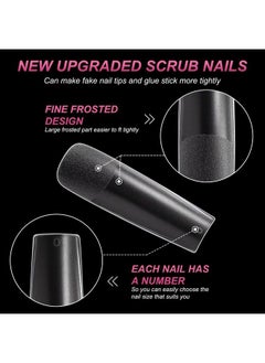 AORAEM Xxl Square Clear Fake Nails 240Pcs 4.5Cm Long Straight Tapered Nails Half Matte Design Extra Long Acrylic Nail Tips With Case For Home Diy Nail Salons  - Image 5