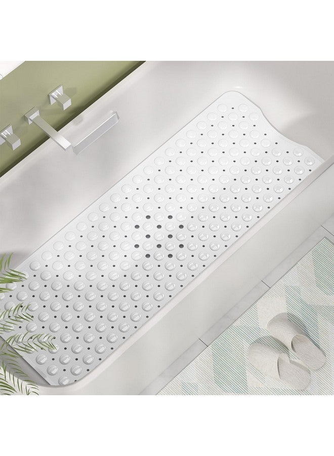 AmazerBath Shower Mat Non Slip 40 x 16 Inches, Shower Stall Mats with Suction Cups and Drain Holes, Non Slip Bath Mat for Tub for Elderly & Kids, White - Image 2