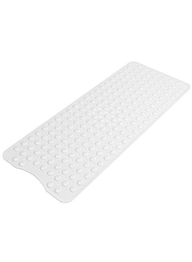 AmazerBath Shower Mat Non Slip 40 x 16 Inches, Shower Stall Mats with Suction Cups and Drain Holes, Non Slip Bath Mat for Tub for Elderly & Kids, White - Image 1