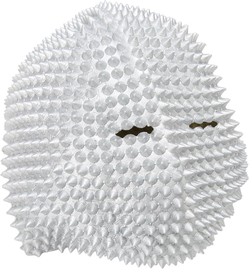 كلاراكو غطاء كامل للوجه مرصع بالجواهر من الهالوين، غطاء مرن لحفلات التنكر المرعبة من ستيم بانك، غطاء وجه مرصع بالجواهر من ستيم بانك لحفلات التنكر، فضي - Image 3