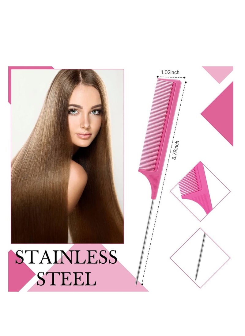 CARE AND SMILE - CARE AND SMILE 3 Pcs Slick Back Hair Brush Set Bristle Hair Brush Edge Control Brush Teasing Comb for Women Baby Kids' Black Hair - Image 1