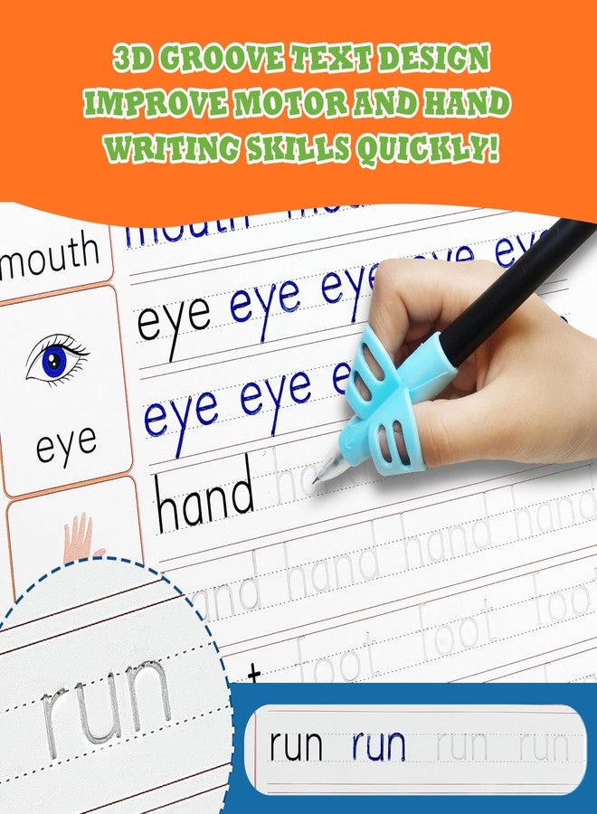 Tibibee Magic Grooved Writing Practice for Kids Ages 3-8, Reusable Handwriting Workbooks with Deep Tracing Grooves - Letters, Numbers, Math & Drawing - Disappearing Ink Pens & Grips - Great Gifts for Kids - Image 4