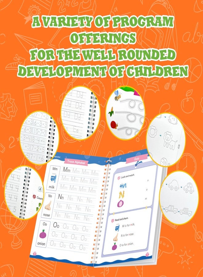 Tibibee Magic Grooved Writing Practice for Kids Ages 3-8, Reusable Handwriting Workbooks with Deep Tracing Grooves - Letters, Numbers, Math & Drawing - Disappearing Ink Pens & Grips - Great Gifts for Kids - Image 3
