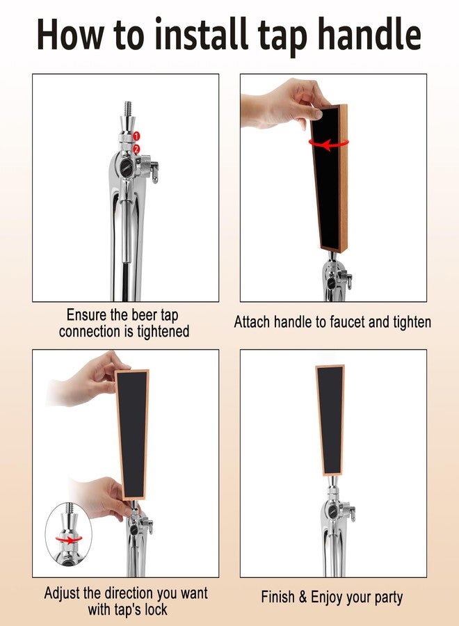 Hilangsan مقبضان خشبيان لصنابير البيرة، مقابض صنابير براميل البيرة، مقابض صنابير البيرة مع 3 أقلام طباشير، مقبض صنبور مبرد البيرة لمحبي البيرة، صانعي البيرة المنزليين، الحانات، والمطاعم - Image 4