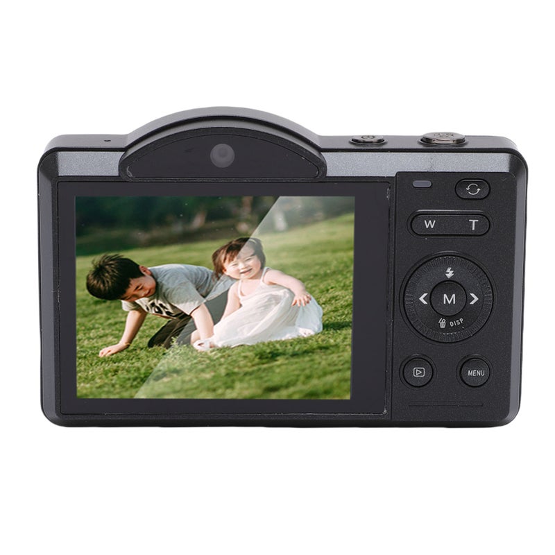 4K Digital Camera 75MP WiFi Vlog Camera with 16X Digital Zoom Built in Flash Dual Lens Selfie Auto Focus Camera for Travel Photography Black 64GB - Image 4