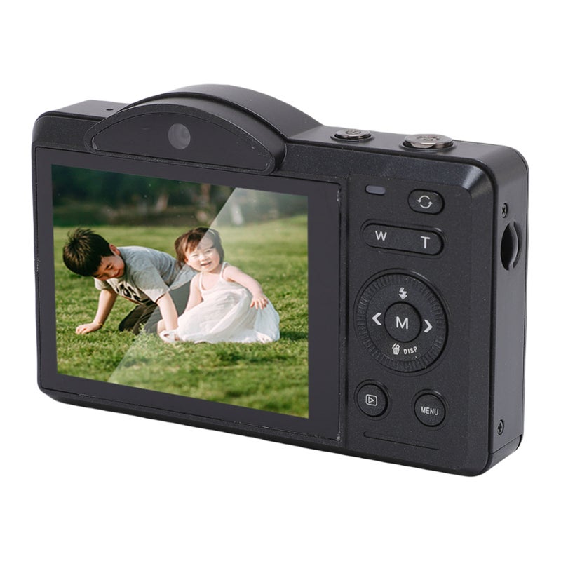 4K Digital Camera 75MP WiFi Vlog Camera with 16X Digital Zoom Built in Flash Dual Lens Selfie Auto Focus Camera for Travel Photography Black 64GB - Image 3