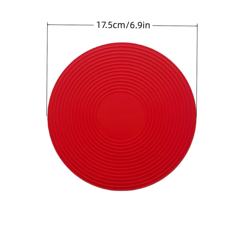 2pcs Black Round Threaded Silicone Microwave Oven Mat Pot Holder Multifunctional Placemat Non Slip Heat Resistant Easy Clean 6.89 9.45 Inch - Image 4