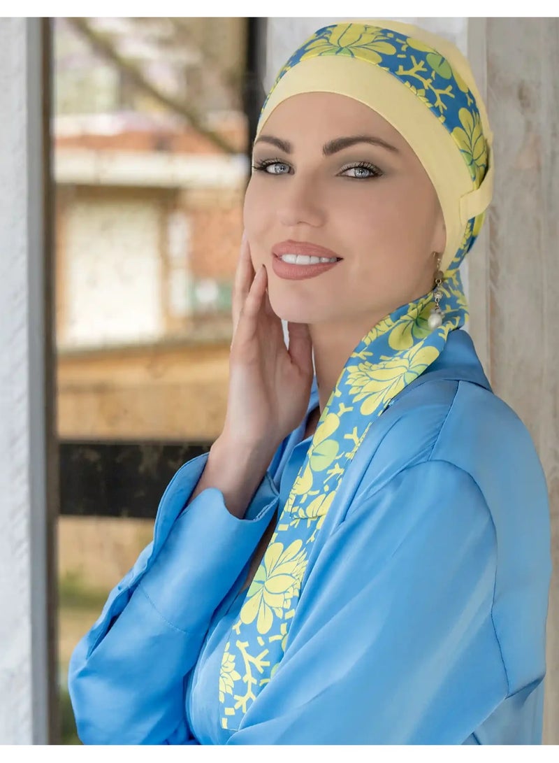 Rung Yanna Yellow Lotus Florenza Ladies Silk Scarf  - Image 1