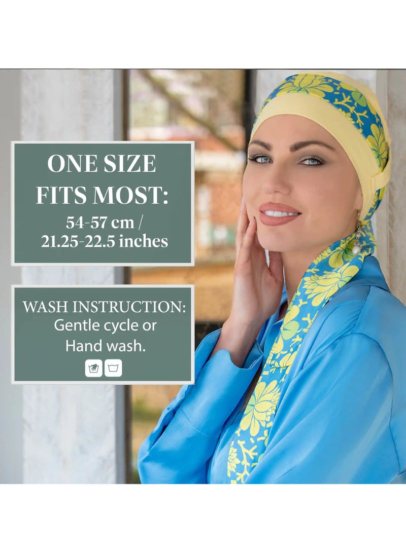 Rung Yanna Yellow Lotus Florenza Ladies Silk Scarf  - Image 4