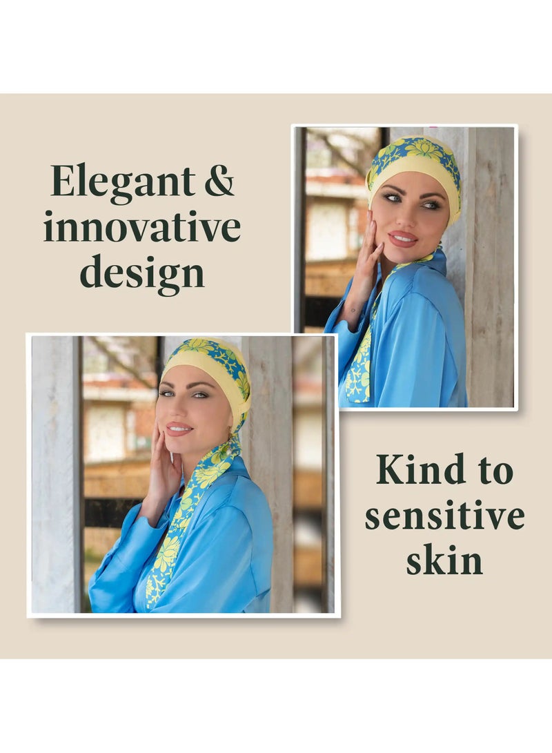 Rung Yanna Yellow Lotus Florenza Ladies Silk Scarf  - Image 2