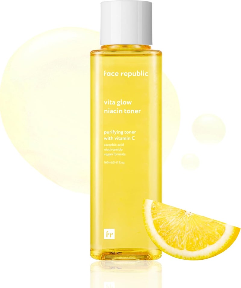 Face Republic Vita Glow Niacin Toner 160ml 541 fl oz  Vitamin Complex  Vitalizing  Purifying  Radiant Glow for Dull Skin  7 Hyaluronic Acids Vitamin C Niacinamide  Vegan Korean Skincare