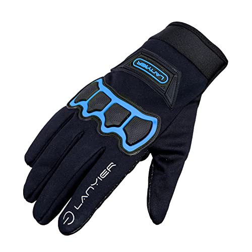 ZaySoo Gloves Protective Full Finger Hand Riding, Cycling, Bike Motorcycle Gym Gloves for Men - Blue - Image 2
