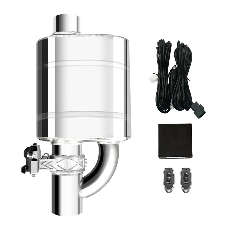 2 Inch Electric Valvetronic Exhaust Cutout with Muffler Cat Back Exhaust System Valve Kit