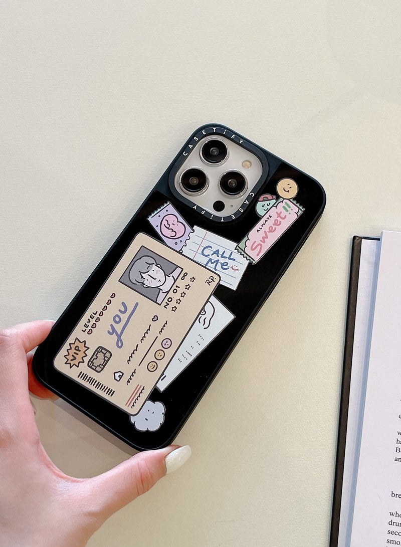 Apple iPhone 14 Pro Max Case Couple Card Phone Cover - Mirror Face
