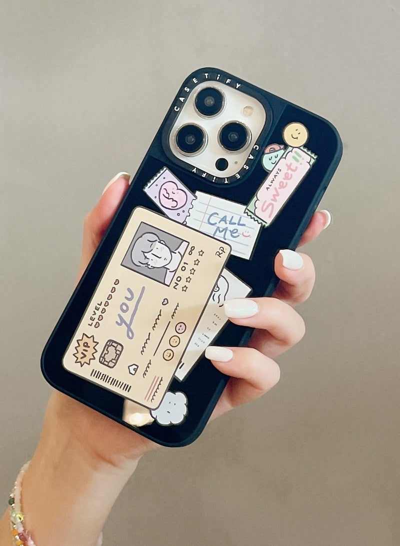 Apple iPhone 14 Pro Max Case Couple Card Phone Cover - Mirror Face