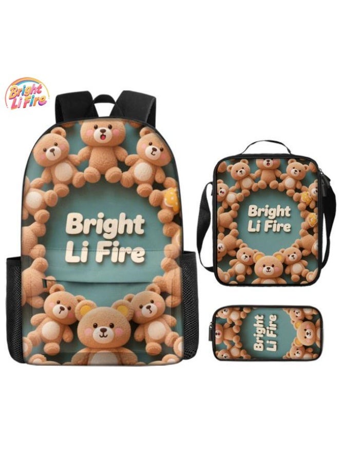 واضح من النار حقيبة كرتونية من ثلاث قطع، يسهل التعامل معها في مناسبات مختلفة (متوفرة للطلاب والأطفال والأصدقاء في النزهايات وتسلق الجبال والتعليم المدرسي وما إلى ذلك) | الكتفين + حقائب اليد + حقائب القرطاسية | موسم العودة إلى المدرسة / هدايا المهرجان - 43 - Image 1