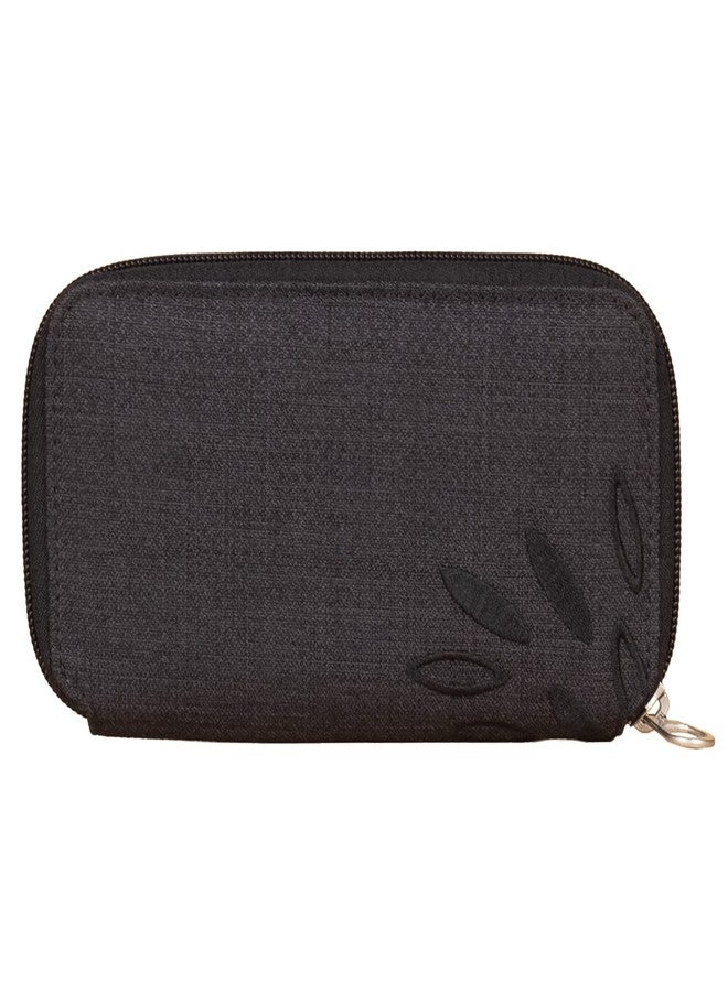 HAIKU Intrepid Small and Slim Women's Wristlet Wallet, Clutch Purse, Zip Around RFID-Blocking Credit Card holder, and ID Holder, Black in Bloom - Image 3