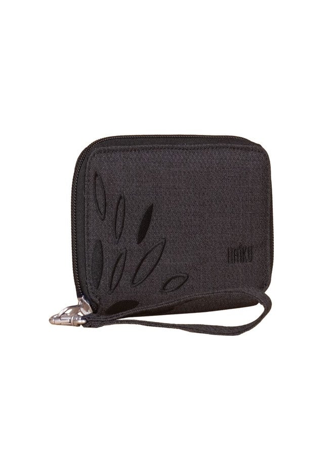 HAIKU Intrepid Small and Slim Women's Wristlet Wallet, Clutch Purse, Zip Around RFID-Blocking Credit Card holder, and ID Holder, Black in Bloom - Image 2