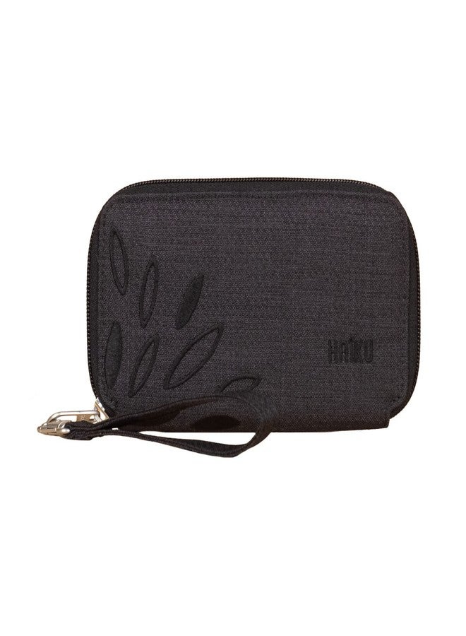 HAIKU Intrepid Small and Slim Women's Wristlet Wallet, Clutch Purse, Zip Around RFID-Blocking Credit Card holder, and ID Holder, Black in Bloom - Image 1