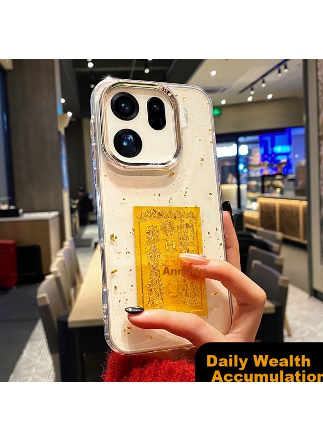 Gurrs New Year Limited Edition Transparent Full-cover Ultra-thin Shockproof Creative National Trend Gold Foil Case For Oppo Find X9 Pro