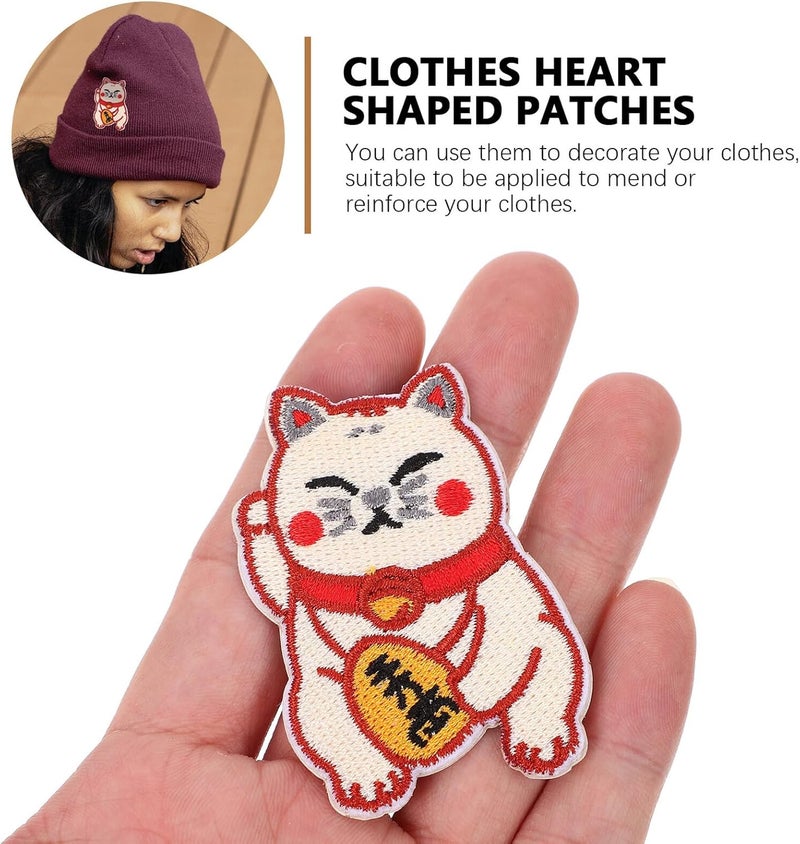 4pcs Lucky Cat Embroidered Appliques DIY Clothing Repair Patches Decorative Stickers for Jackets Bags and Crafts - Image 5