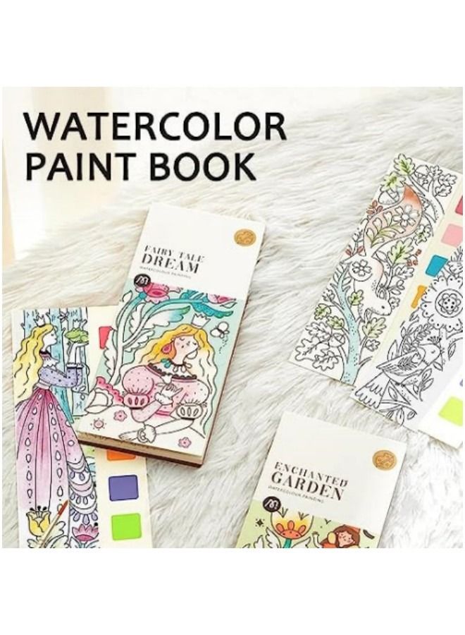 GGEROU كتاب رسم مائي جيب مع فرشاة، كتاب رسم مائي جيب - Image 2