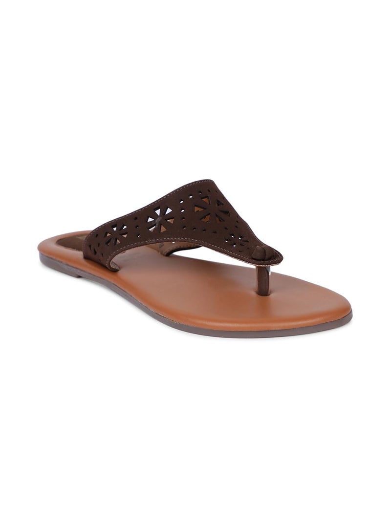 Bata Women's Slip-on Sandal - Brown (4 UK) (5714378) - Image 1