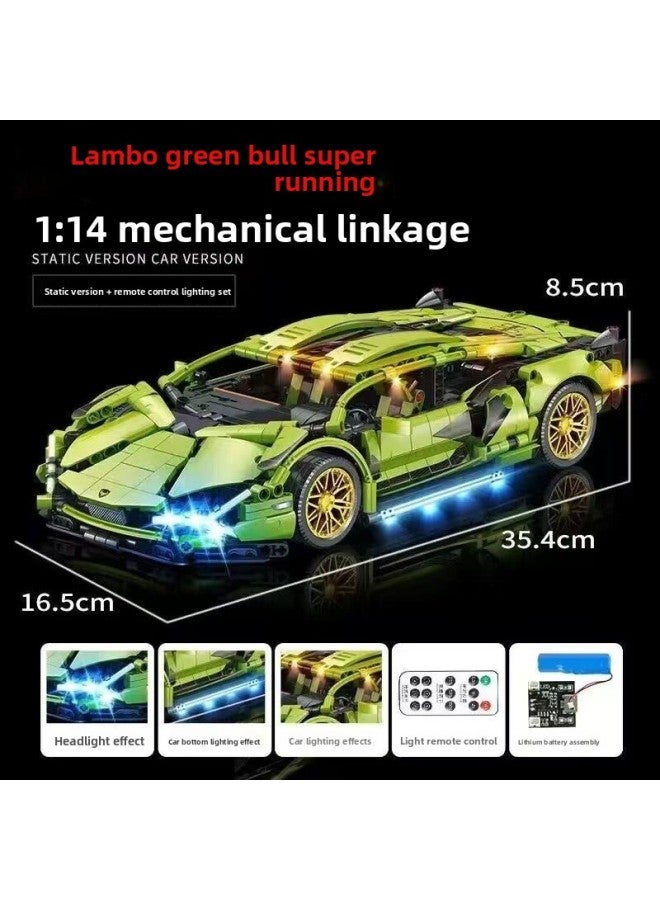 Compatible With Lego Porsche Sports Car 911 Lambo Green Bull Remote Control Assembled Building Block Model Toy High Difficulty Wholesale