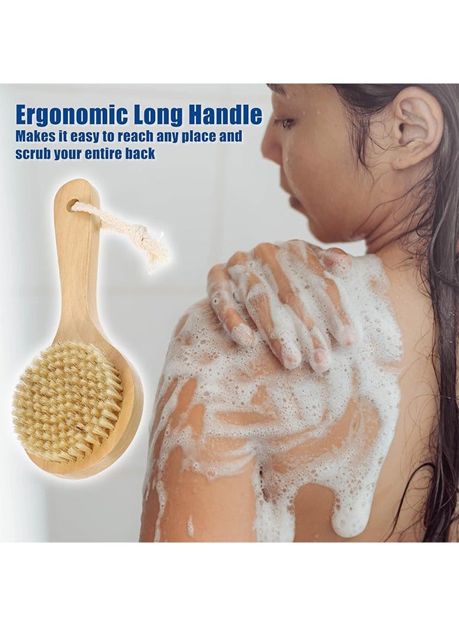Bukela 1 Pcs Body Brush Shower Brush Bath Brush, Back Scrubber Wood for Shower with Short Handle  - Image 3