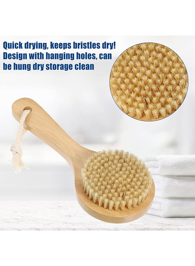 Bukela 1 Pcs Body Brush Shower Brush Bath Brush, Back Scrubber Wood for Shower with Short Handle  - Image 4