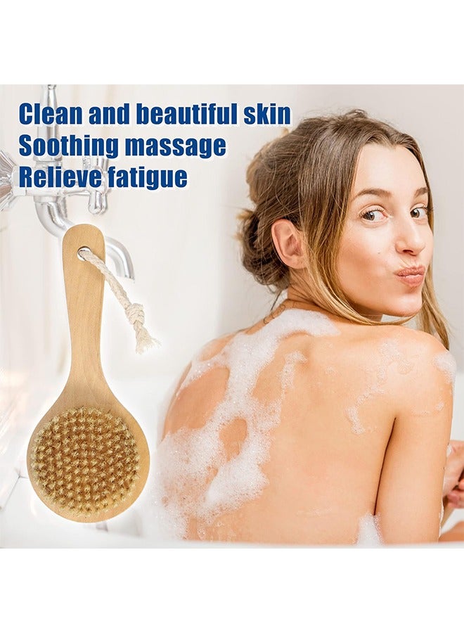 Bukela 1 Pcs Body Brush Shower Brush Bath Brush, Back Scrubber Wood for Shower with Short Handle  - Image 5