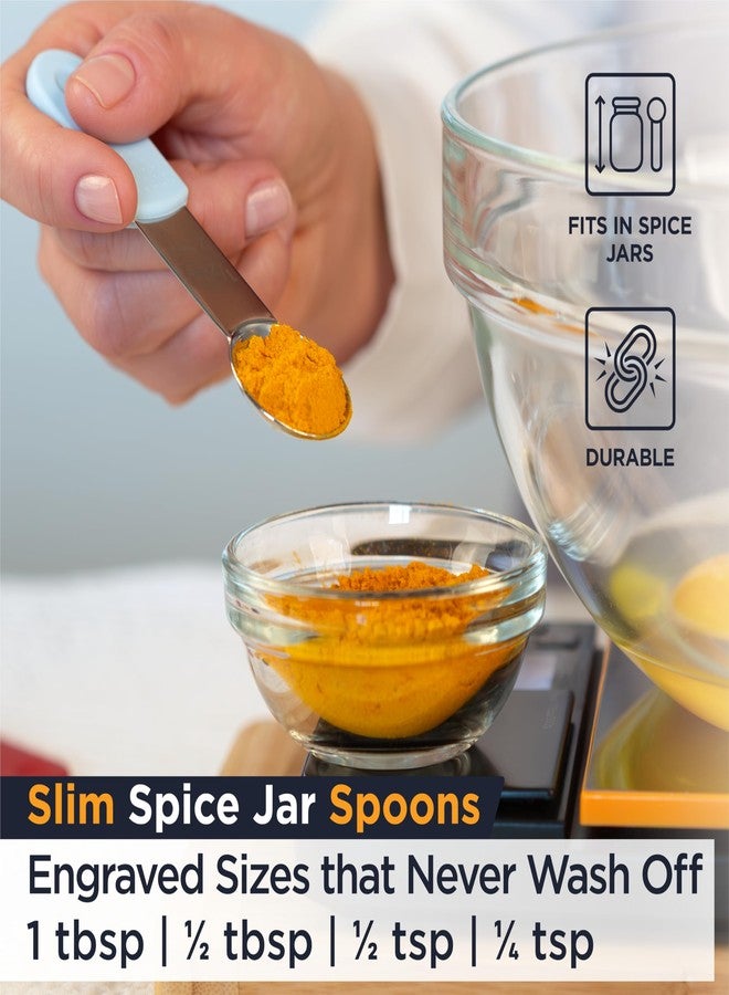 Deiss LUX Stainless Steel Measuring Cups and Spoons Set - Magnetic Measuring Spoons Set, 8-Piece Metal Measuring Cups, 4 Dry Measuring Cups, 4 Spoons, Color-Coded Handles, Dishwasher Safe - Image 5