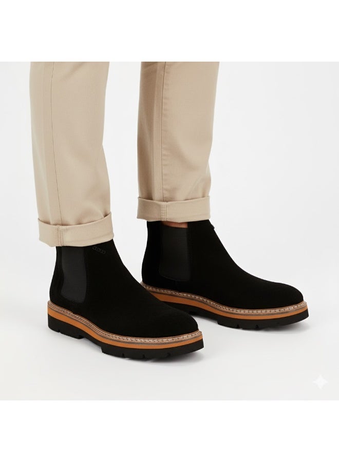 هاف بوت رجالي انيق مميز مصنوع من الشمواه ونعل رابر مقاوم للإنزلاق - Image 1