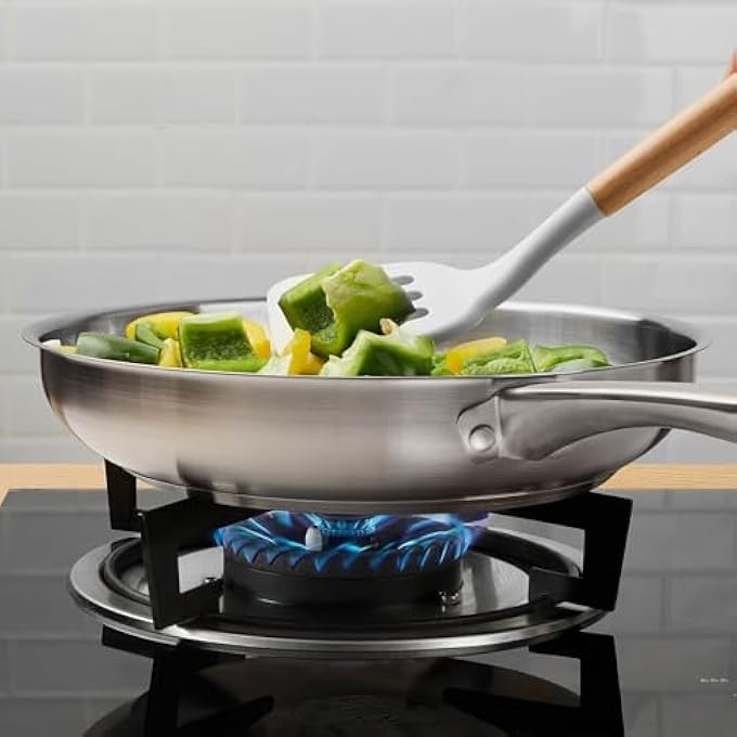 KOCH SYSTEME CS 26 Cm Stainless Steel Frying Pan Small Silver Skillet 188 Stainless Steel Riveted Handle Induction Compatible Dishwasher  Oven Safe - Image 2