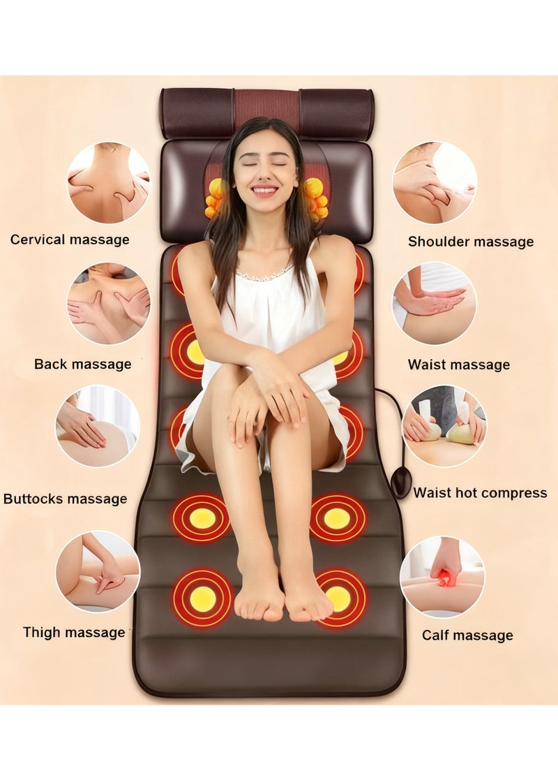 Y&D Portable Foldable Design Full Body Massage Mat Pad Heaing Vibrating Massage Chair Pad Auto Shut Off Back Massage Pad for Neck and Back Muscle Relaxation Full Body Massage with 10 Vibration and Motors 5 Massage Modes - Image 2